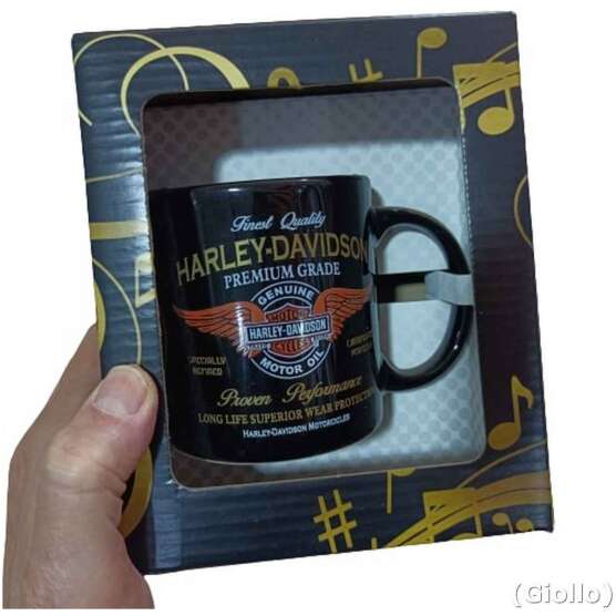 caneca em porcelana harley davidson porcelana 330 ml rock n roll