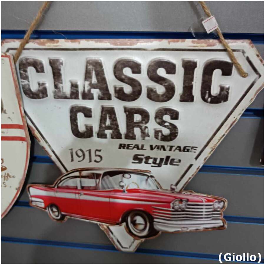 placa metálica decorativa modelo classic cars 1915 – 30x28cm