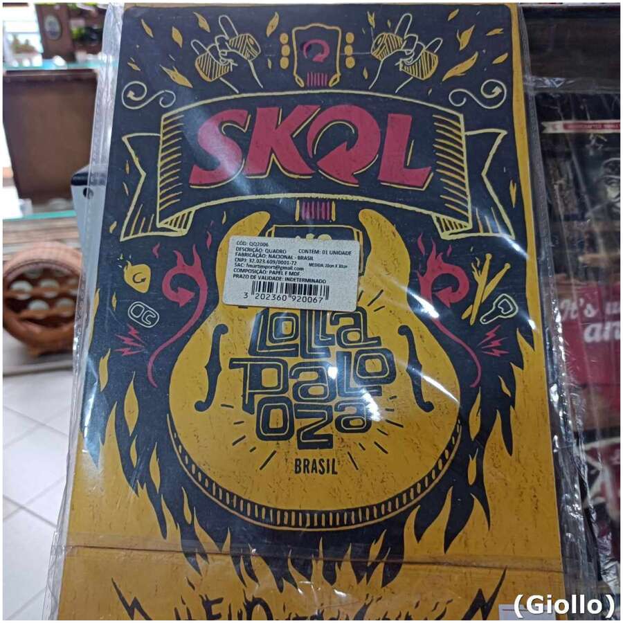 placa mdf decorativa modelo skol lollapalooza brasil – 30x20cm