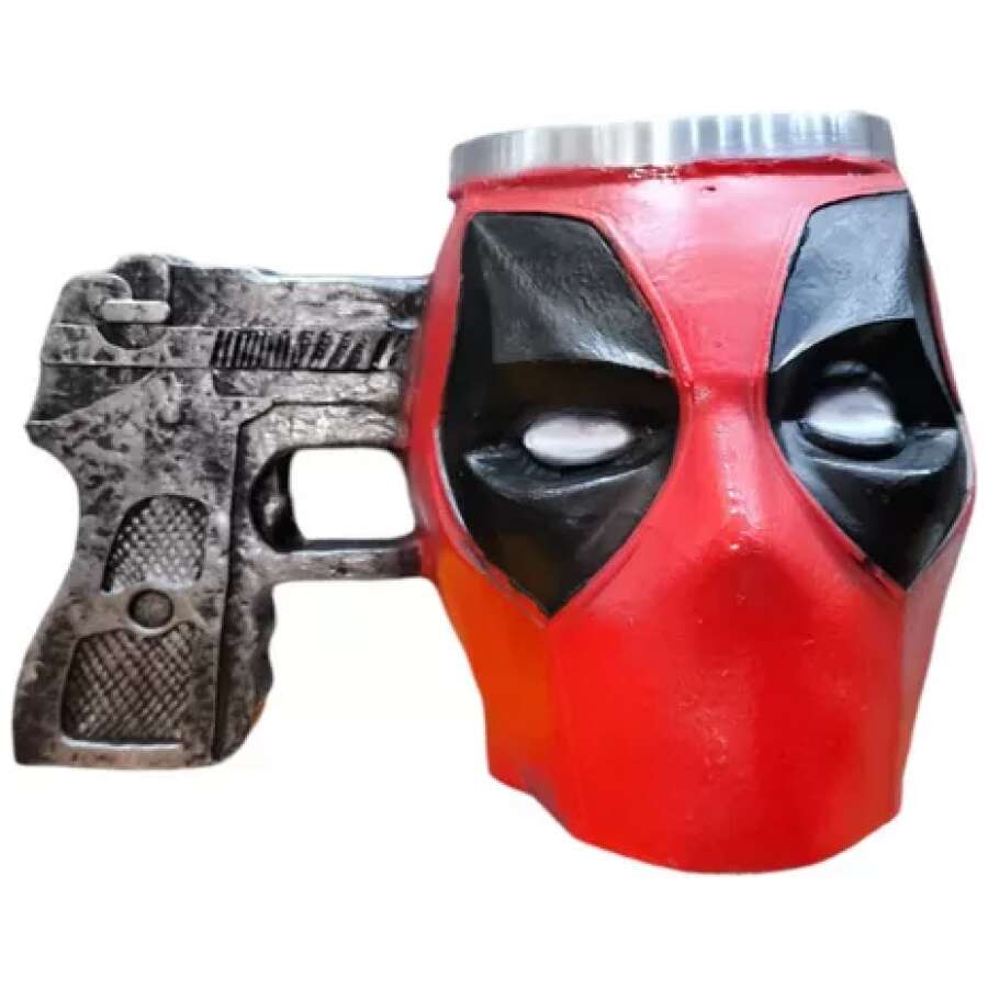 Caneca 3d Deadpool Decorativa Em Resina Chopp